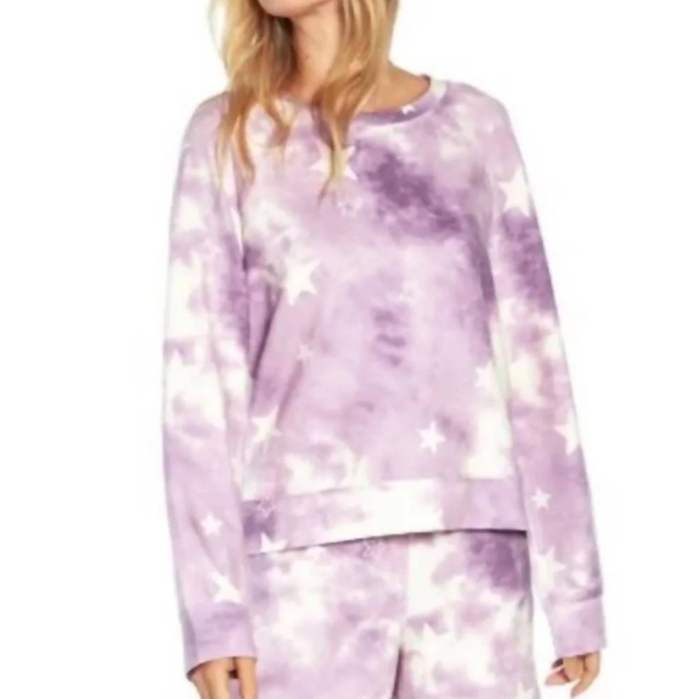 Wildfox Tie Dye Stars Pullover Sweatshirt Purple Size XXL NEW - Picture 11 of 11